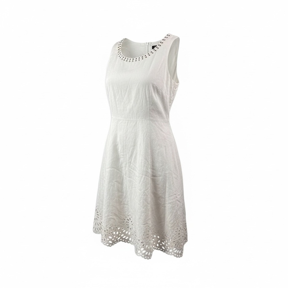 Ashley Stewart White Eyelet Sleeveless‎ Dress Summer Casual Women's Size 20